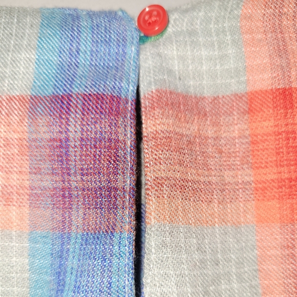 💙 Vintage Gymboree Blue Green Plaid Long Nightgown Girls 7 8 Nightie Sleepwear - Picture 2 of 11